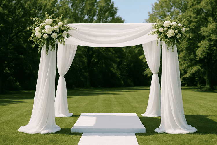 Houppa en prévision d'une cérémonie de mariage juif