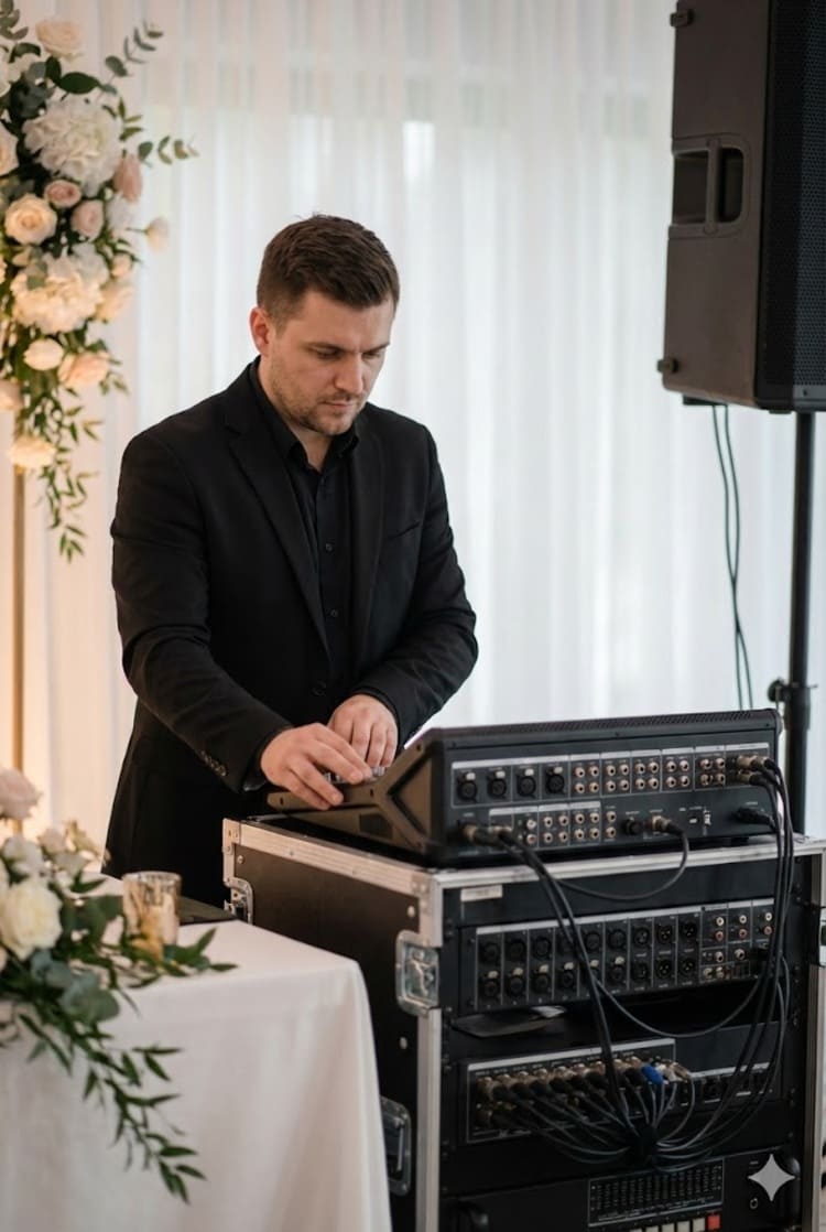 Matériel sono avec platine DJ et régie DJ