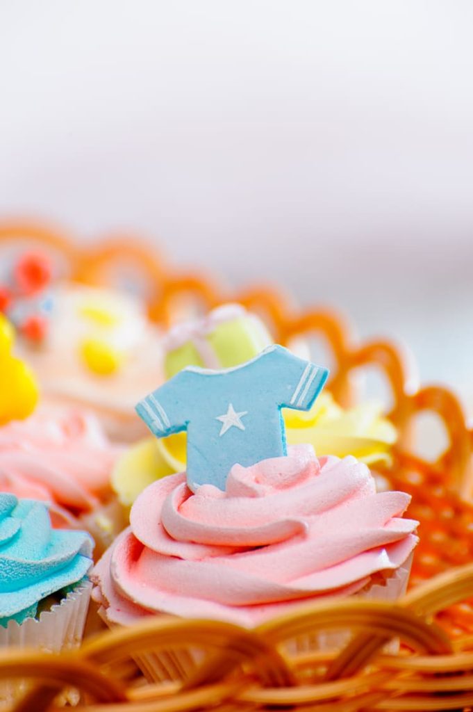 Muffins réalisés pour une baby shower