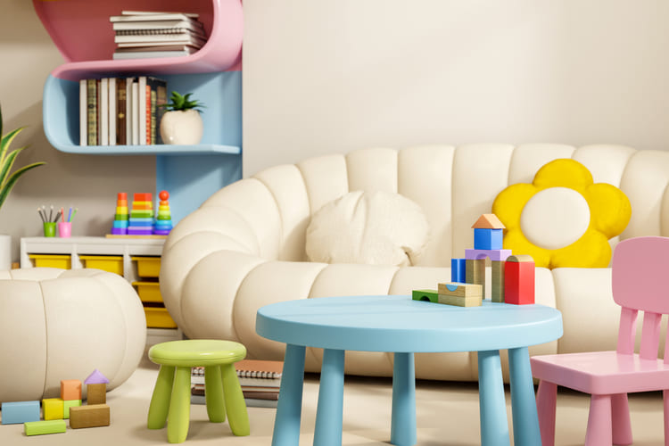 Coin enfants mis en place à l'occasion d'un salon professionnel